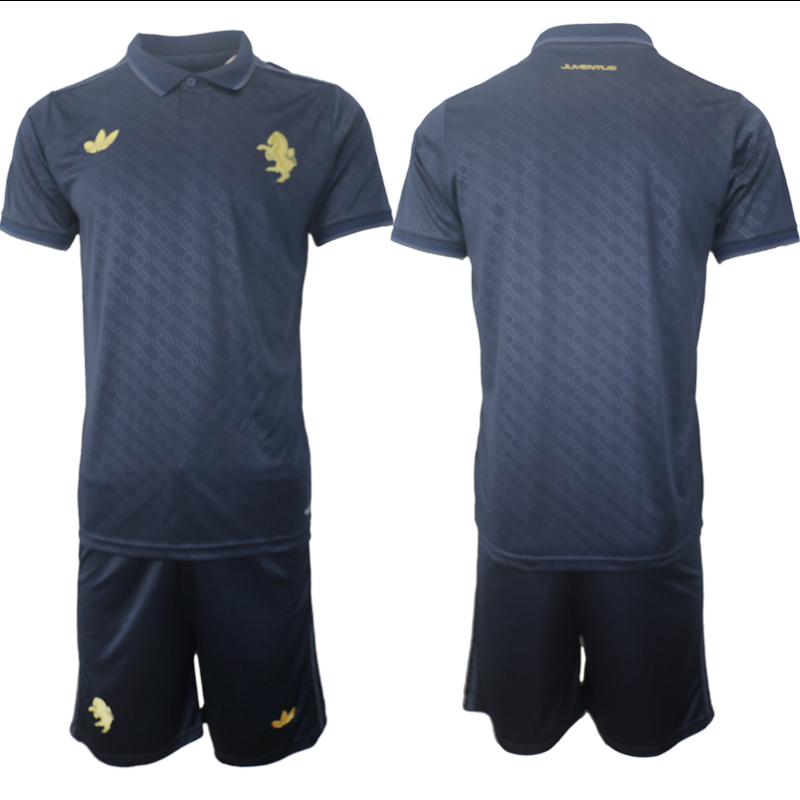 Men 2024-2025 Club Juventus away Blue Blank Soccer Jersey->barcelona jersey->Soccer Club Jersey